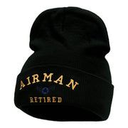 Airman Retired Embroidered Long Knitted Beanie