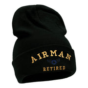 Airman Retired Embroidered Long Knitted Beanie