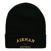 Airman Retired Embroidered Long Knitted Beanie