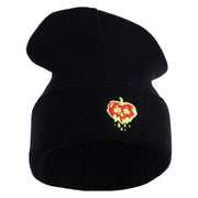 Poisonous Apple Embroidered 12" Long Beanie - Black OSFM