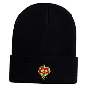 Poisonous Apple Embroidered 12" Long Beanie - Black OSFM