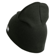 U.S. Army 3rd Infantry Division Symbol Embroidered 8 Inch Solid Knit Short Beanie Made in USA - Graphite OSFM