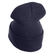 Poisonous Apple Embroidered 12" Long Beanie - Navy OSFM
