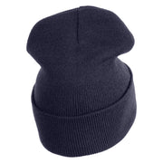 Poisonous Apple Embroidered 12" Long Beanie - Navy OSFM