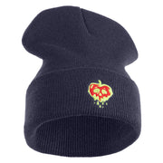 Poisonous Apple Embroidered 12" Long Beanie - Navy OSFM