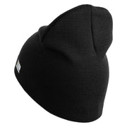 U.S. Army 3rd Infantry Division Symbol Embroidered 8 Inch Solid Knit Short Beanie Made in USA - Black OSFM