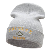 Private Retired Embroidered Long Knitted Beanie