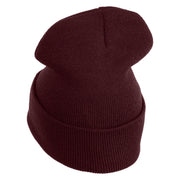 Poisonous Apple Embroidered 12" Long Beanie - Burgundy OSFM