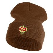 Poisonous Apple Embroidered 12" Long Beanie - Coyote Brown OSFM