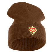 Poisonous Apple Embroidered 12" Long Beanie - Coyote Brown OSFM
