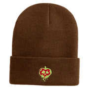 Poisonous Apple Embroidered 12" Long Beanie - Coyote Brown OSFM