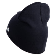 U.S. Army 3rd Infantry Division Symbol Embroidered 8 Inch Solid Knit Short Beanie Made in USA - Navy OSFM