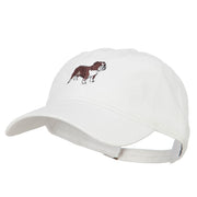 Bulldog Embroidered Washed Cotton Twill Cap