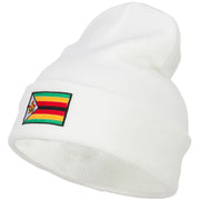 Zimbabwe Flag Embroidered Long Beanie