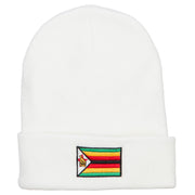 Zimbabwe Flag Embroidered Long Beanie