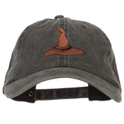 Wizard Brown Hat Embroidered Unstructured Cotton Cap