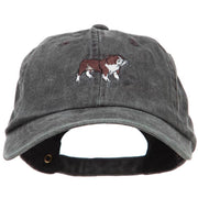 Bulldog Embroidered Washed Cotton Twill Cap