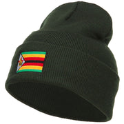 Zimbabwe Flag Embroidered Long Beanie