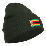 Zimbabwe Flag Embroidered Long Beanie