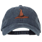 Wizard Brown Hat Embroidered Unstructured Cotton Cap