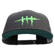 Halloween Monster Stitches Embroidered Big Size 6 Panels Flat Bill Snapback - Dk-Grey OSFM