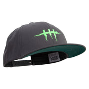 Halloween Monster Stitches Embroidered Big Size 6 Panels Flat Bill Snapback - Dk-Grey OSFM