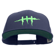 Halloween Monster Stitches Embroidered Big Size 6 Panels Flat Bill Snapback - Navy OSFM