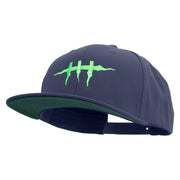 Halloween Monster Stitches Embroidered Big Size 6 Panels Flat Bill Snapback - Navy OSFM