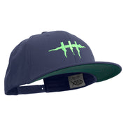 Halloween Monster Stitches Embroidered Big Size 6 Panels Flat Bill Snapback - Navy OSFM