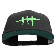 Halloween Monster Stitches Embroidered Big Size 6 Panels Flat Bill Snapback - Black OSFM