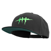 Halloween Monster Stitches Embroidered Big Size 6 Panels Flat Bill Snapback - Black OSFM