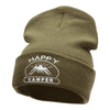 Happy Camper Embroidered Long Knitted Beanie