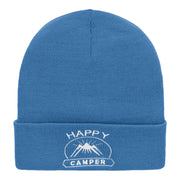 Happy Camper Embroidered Long Knitted Beanie