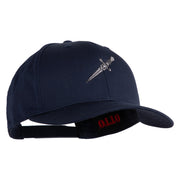 Dagger Blade Embroidered 6 Panel Low Profile Cap - Navy OSFM