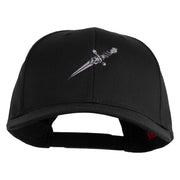 Dagger Blade Embroidered 6 Panel Low Profile Cap - Black OSFM