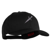Dagger Blade Embroidered 6 Panel Low Profile Cap - Black OSFM