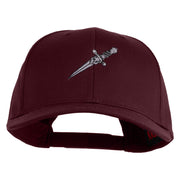 Dagger Blade Embroidered 6 Panel Low Profile Cap - Maroon OSFM