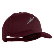 Dagger Blade Embroidered 6 Panel Low Profile Cap - Maroon OSFM